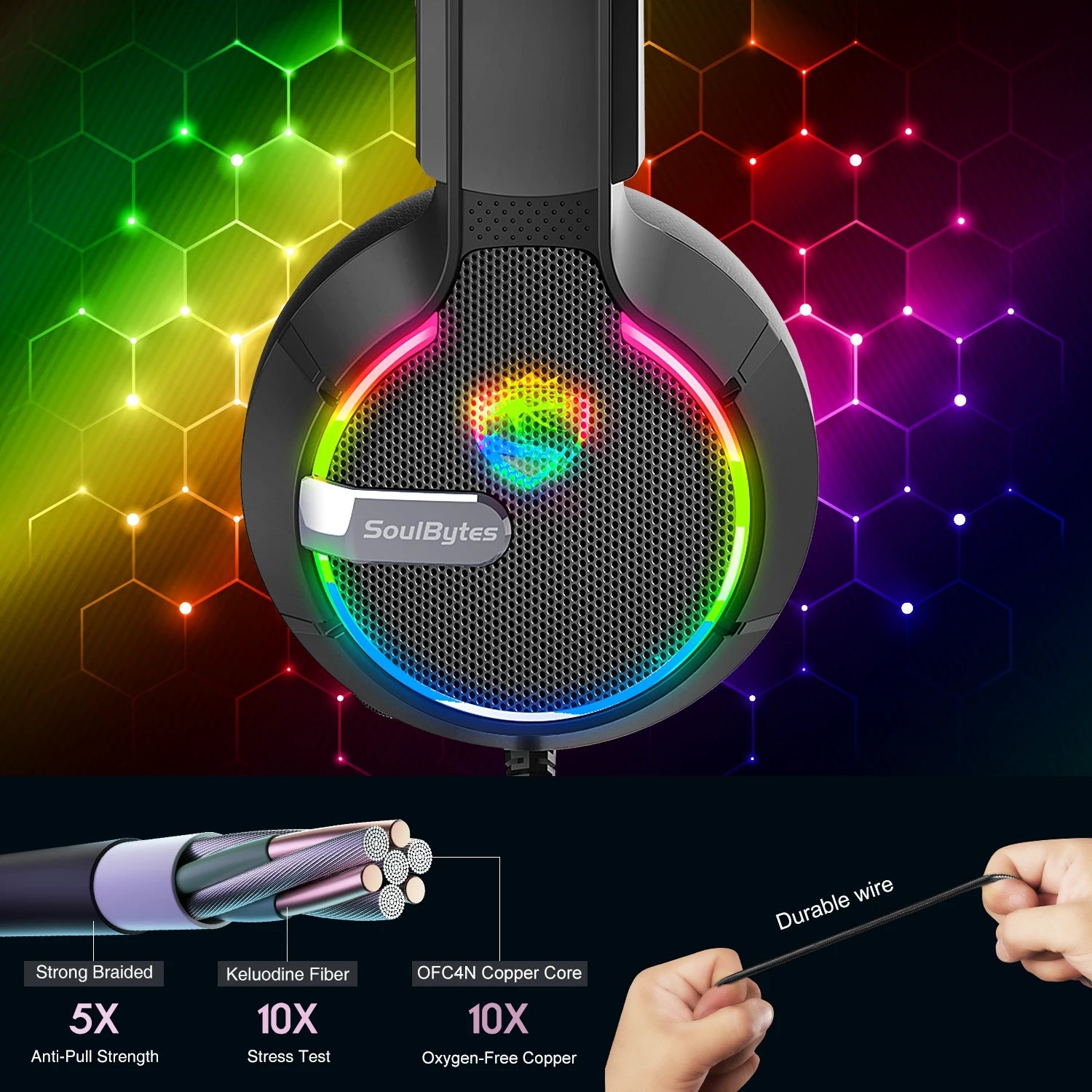 Soulbytes RGB LED Light Display Wintory  Gaming Headset For Ps4 ps5 Xbox PC Nintendo Switch Soulbytes RGB LED Light Display Wintory  Gaming Headset For Ps4 ps5 Xbox PC Nintendo Switch